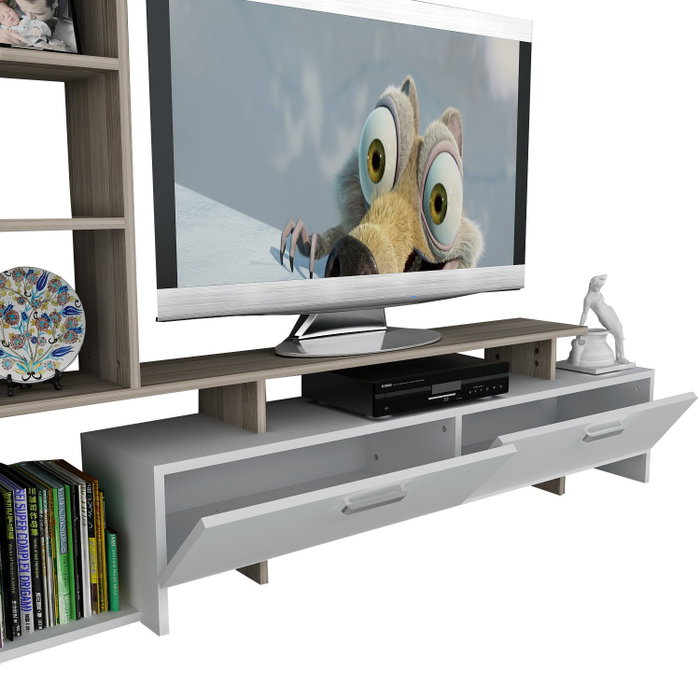 Hanah Home Mueble de TV Şimal - Blanco y Cordoba Hanah Home Mueble de TV Şimal - Blanco y Cordoba